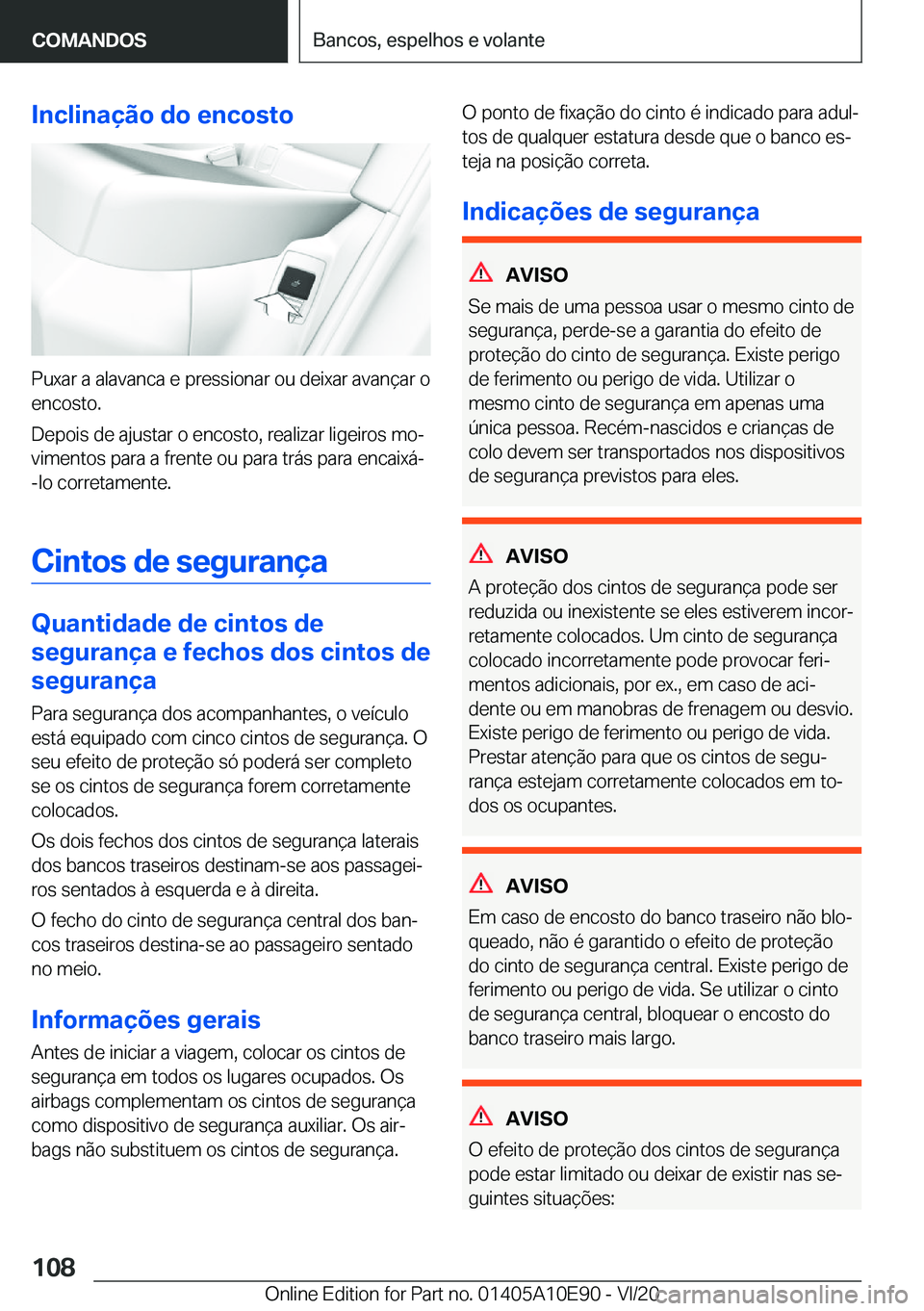 BMW X3 2021  Manual do condutor (in Portuguese) �I�n�c�l�i�n�a�