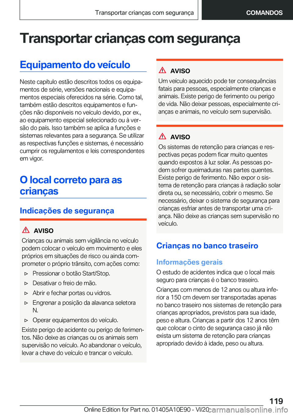 BMW X3 2021  Manual do condutor (in Portuguese) �T�r�a�n�s�p�o�r�t�a�r��c�r�i�a�n�