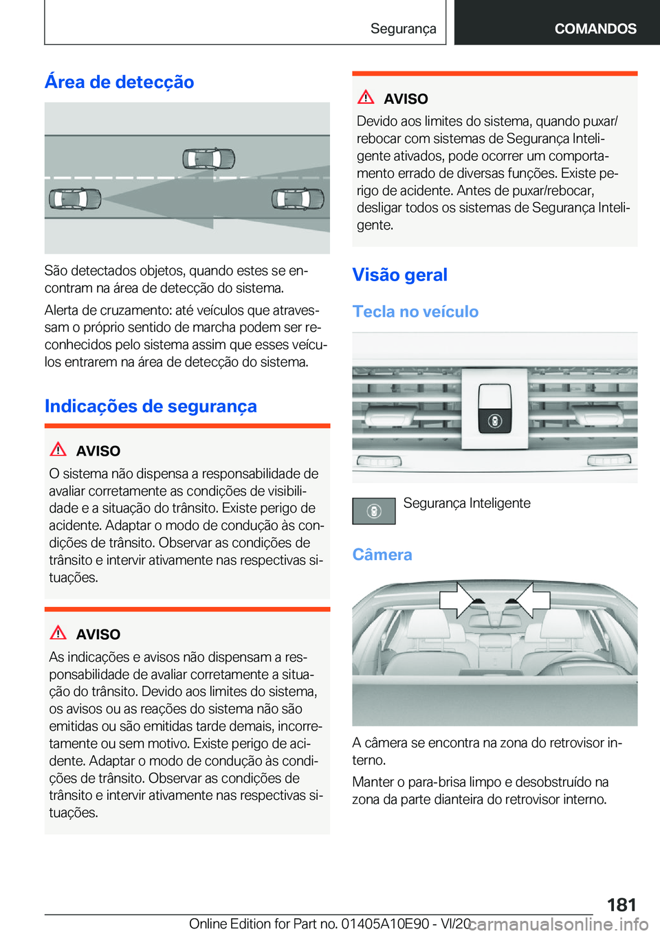 BMW X3 2021  Manual do condutor (in Portuguese) �Á�r�e�a��d�e��d�e�t�e�c�