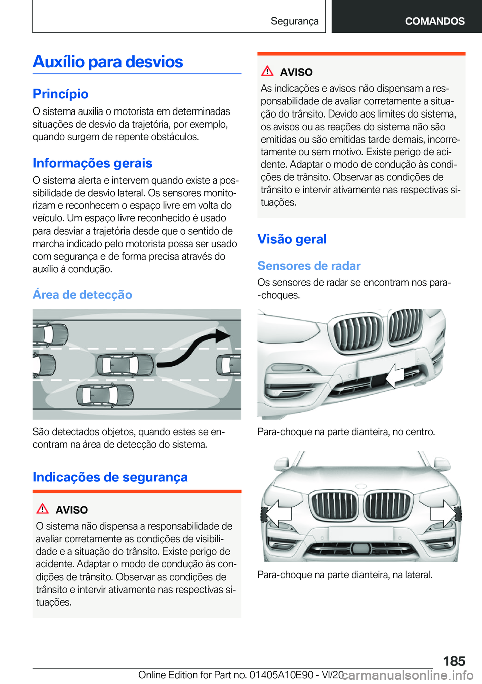 BMW X3 2021  Manual do condutor (in Portuguese) �A�u�x�