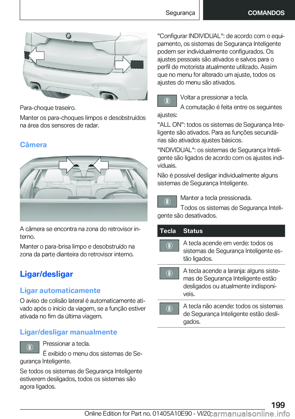BMW X3 2021  Manual do condutor (in Portuguese) �P�a�r�a�-�c�h�o�q�u�e��t�r�a�s�e�i�r�o�.
�M�a�n�t�e�r��o�s��p�a�r�a�-�c�h�o�q�u�e�s��l�i�m�p�o�s��e��d�e�s�o�b�s�t�r�u�