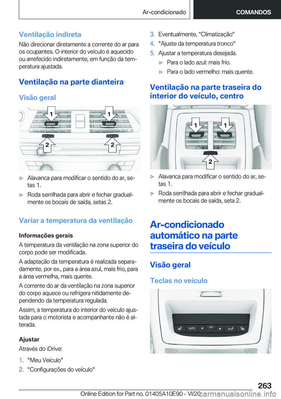 BMW X3 2021  Manual do condutor (in Portuguese) �V�e�n�t�i�l�a�