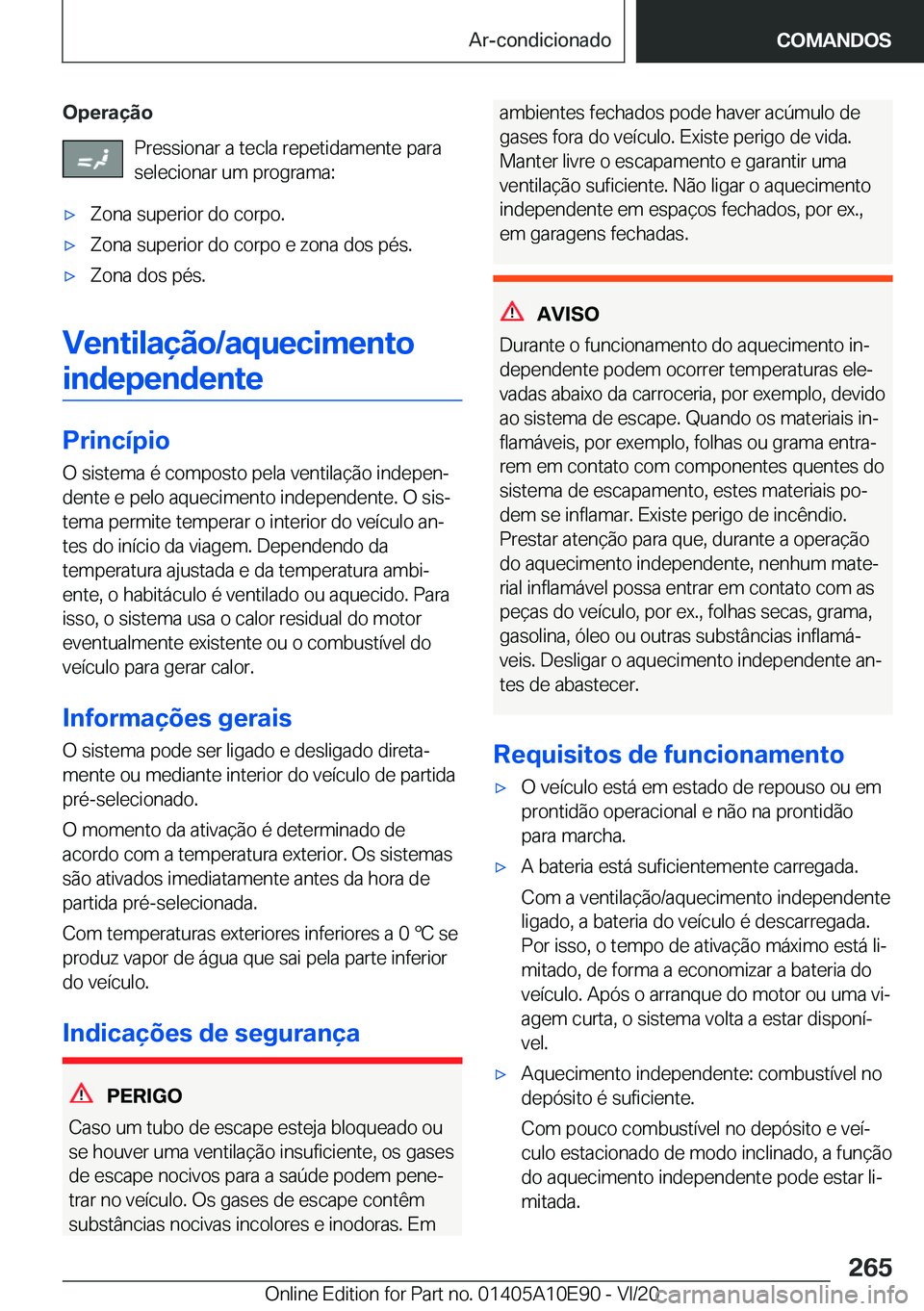 BMW X3 2021  Manual do condutor (in Portuguese) �O�p�e�r�a�