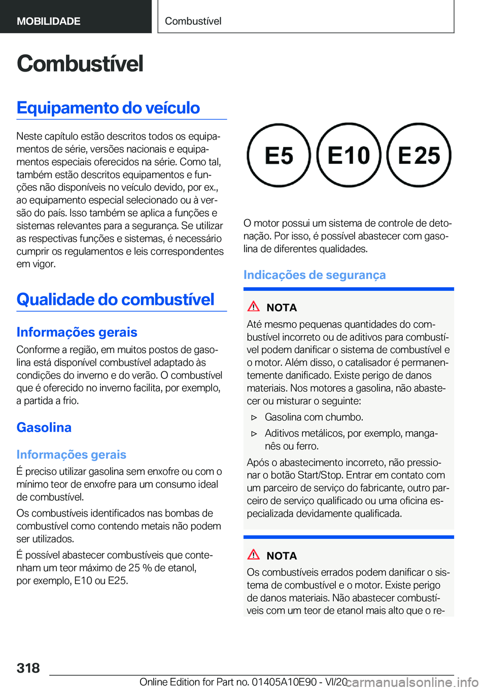 BMW X3 2021  Manual do condutor (in Portuguese) �C�o�m�b�u�s�t�