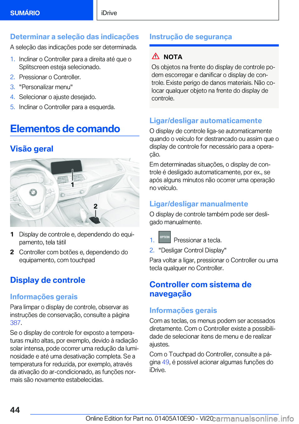 BMW X3 2021  Manual do condutor (in Portuguese) �D�e�t�e�r�m�i�n�a�r��a��s�e�l�e�