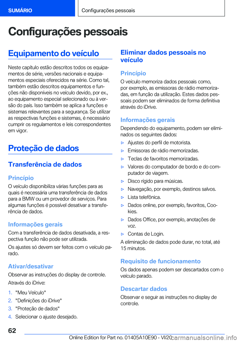 BMW X3 2021  Manual do condutor (in Portuguese) �C�o�n�f�i�g�u�r�a�