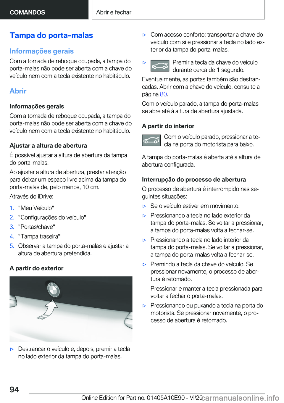 BMW X3 2021  Manual do condutor (in Portuguese) �T�a�m�p�a��d�o��p�o�r�t�a�-�m�a�l�a�s�I�n�f�o�r�m�a�