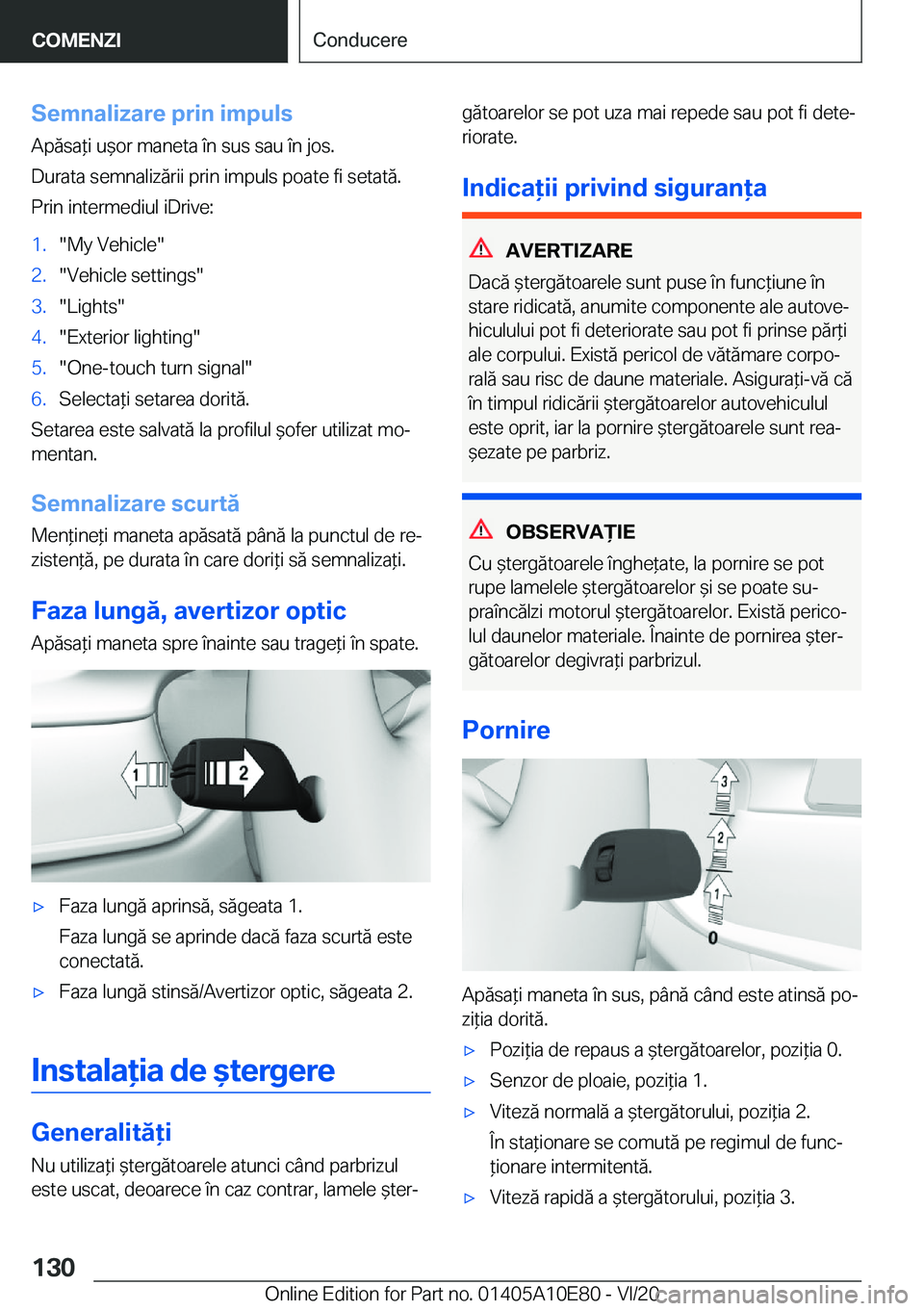 BMW X3 2021  Ghiduri De Utilizare (in Romanian) �S�e�m�n�a�l�i�z�a�r�e��p�r�i�n��i�m�p�u�l�s
�A�p�