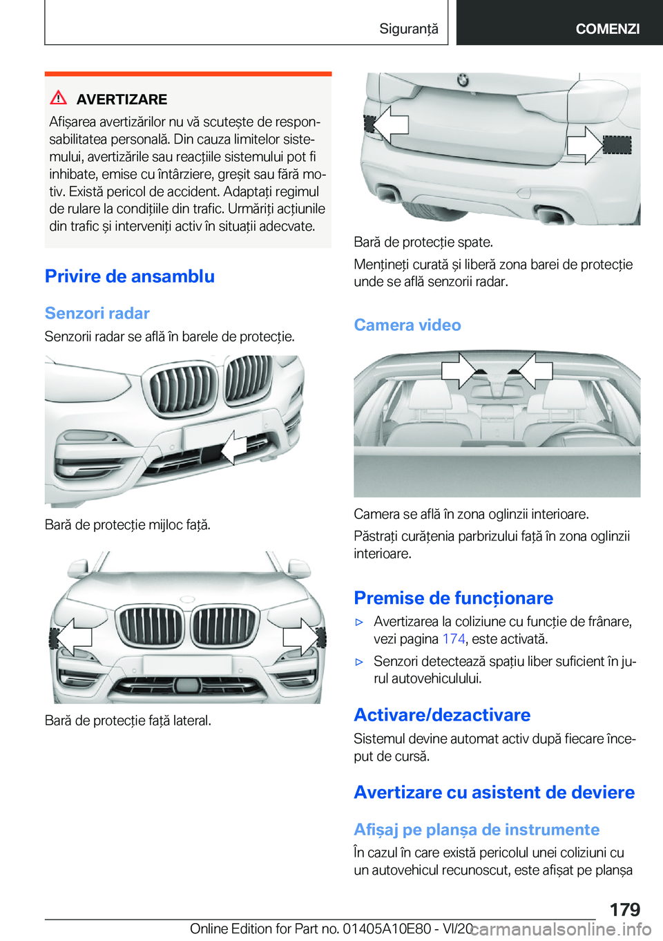 BMW X3 2021  Ghiduri De Utilizare (in Romanian) �A�V�E�R�T�I�Z�A�R�E
�A�f�i&�a�r�e�a��a�v�e�r�t�i�z�