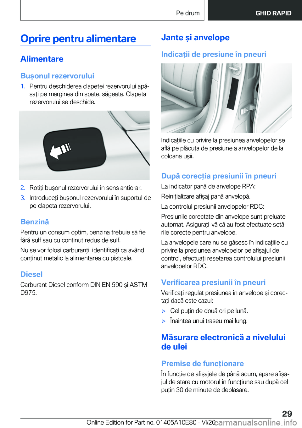 BMW X3 2021  Ghiduri De Utilizare (in Romanian) �O�p�r�i�r�e��p�e�n�t�r�u��a�l�i�m�e�n�t�a�r�e
�A�l�i�m�e�n�t�a�r�e
�B�u&�o�n�u�l��r�e�z�e�r�v�o�r�u�l�u�i
�1�.�P�e�n�t�r�u��d�e�s�c�h�i�d�e�r�e�a��c�l�a�p�e�t�e�i��r�e�z�e�r�v�o�r�u�l�u�i��a�