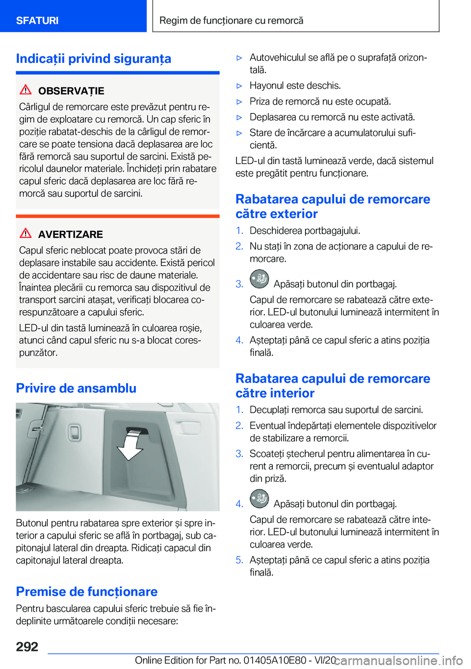 BMW X3 2021  Ghiduri De Utilizare (in Romanian) �I�n�d�i�c�a�i�i��p�r�i�v�i�n�d��s�i�g�u�r�a�n�a
�O�B�S�E�R�V�A)�I�E
�C�