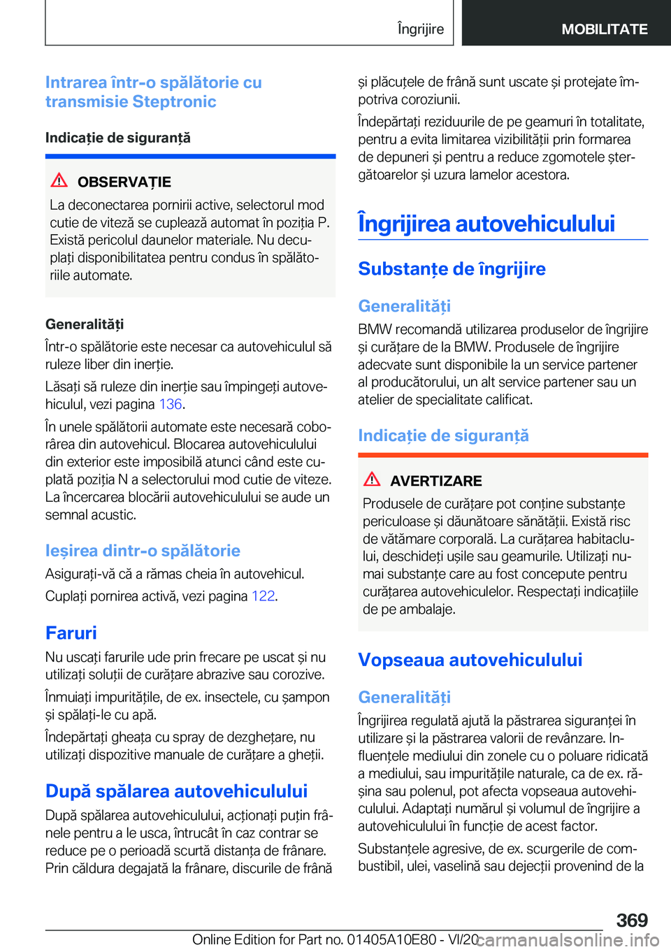 BMW X3 2021  Ghiduri De Utilizare (in Romanian) �I�n�t�r�a�r�e�a��