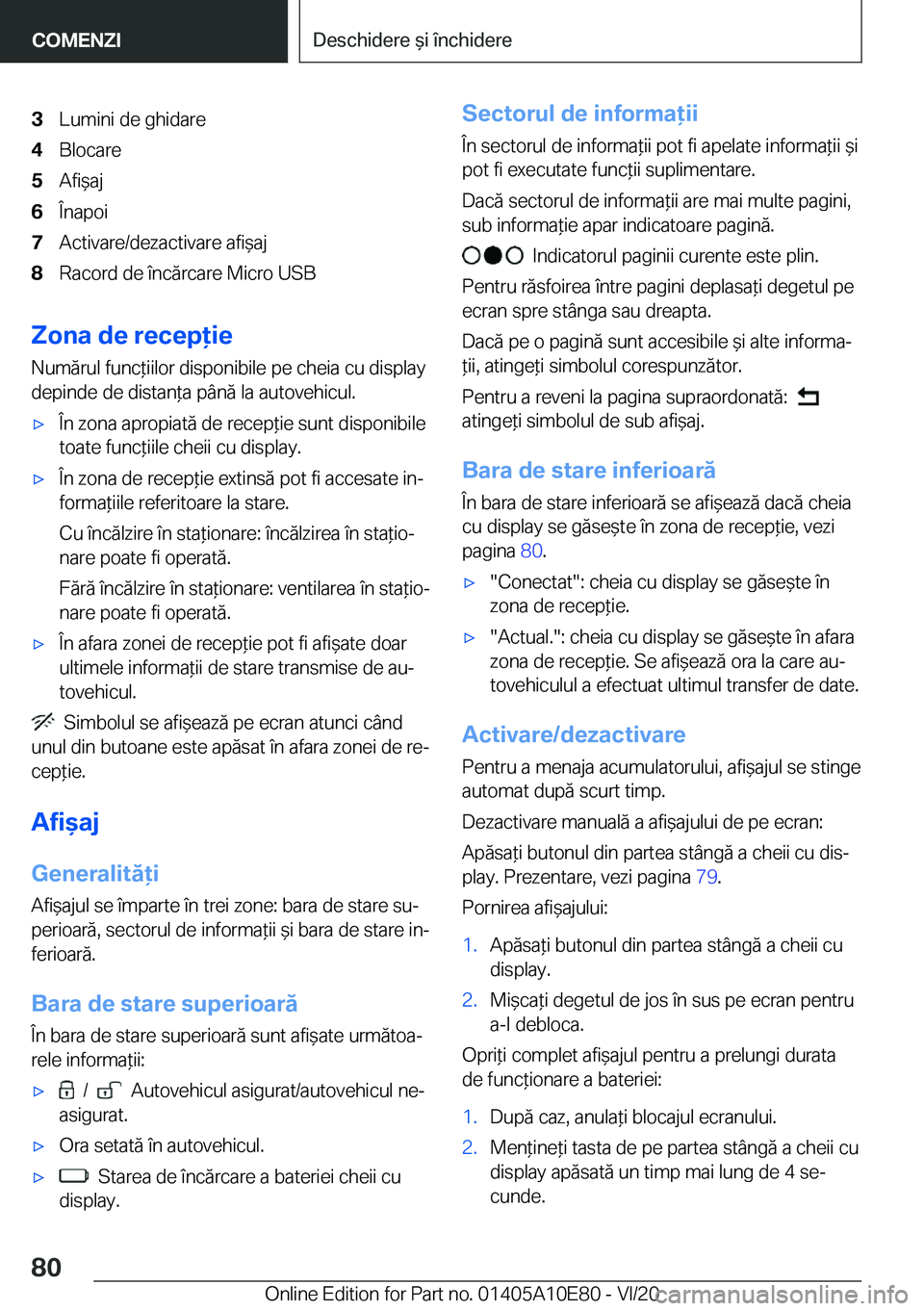BMW X3 2021  Ghiduri De Utilizare (in Romanian) �3�L�u�m�i�n�i��d�e��g�h�i�d�a�r�e�4�B�l�o�c�a�r�e�5�A�f�i&�a�j�6�