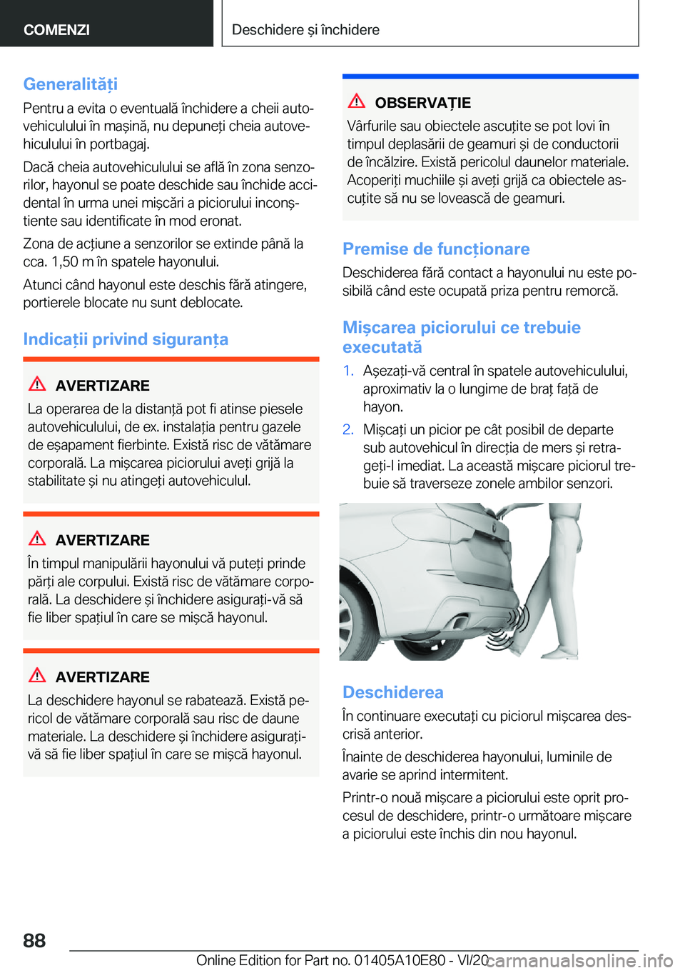 BMW X3 2021  Ghiduri De Utilizare (in Romanian) �G�e�n�e�r�a�l�i�t�ă�i�P�e�n�t�r�u��a��e�v�i�t�a��o��e�v�e�n�t�u�a�l�