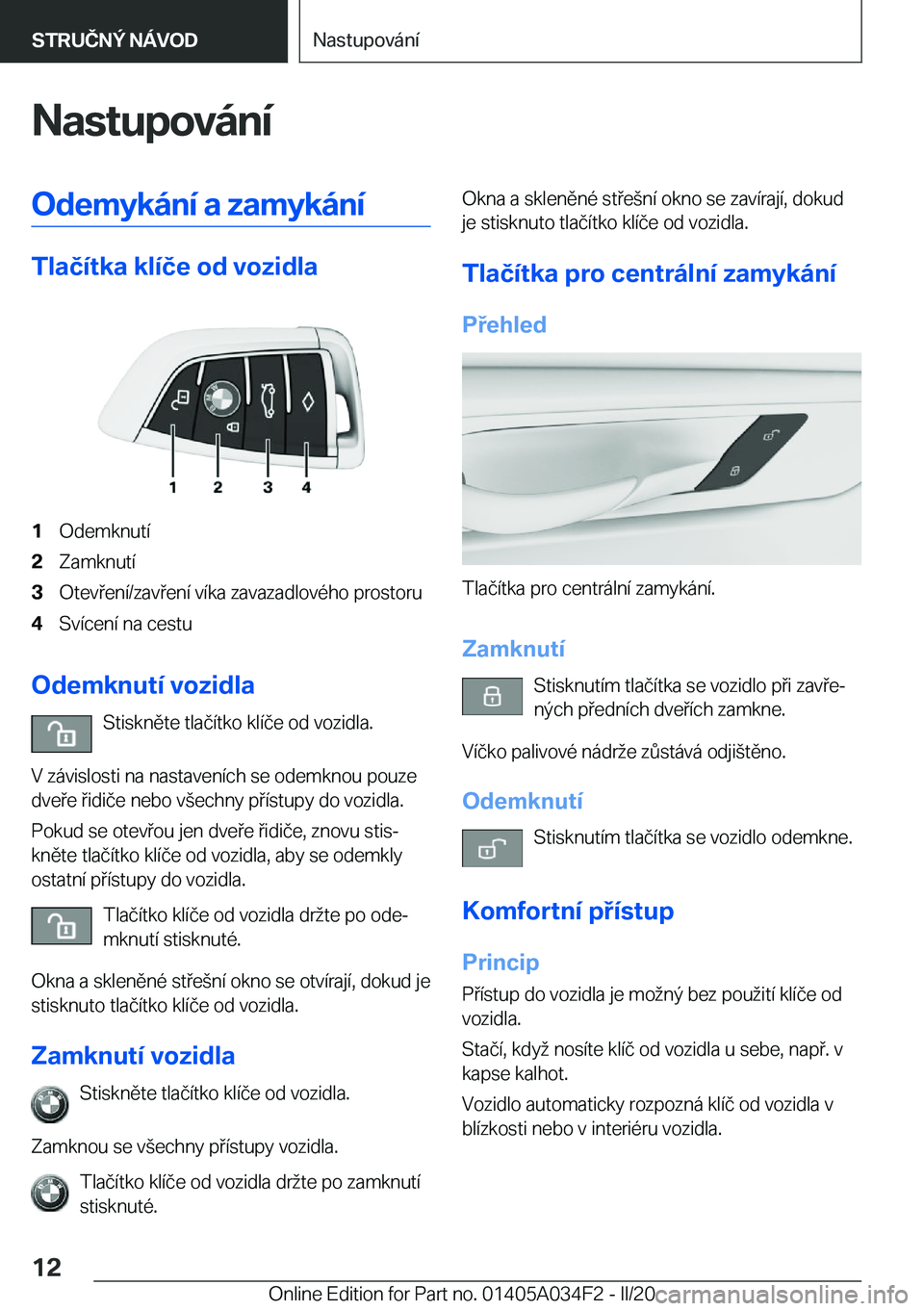 BMW X3 2020  Návod na použití (in Czech) �N�a�s�t�u�p�o�v�
