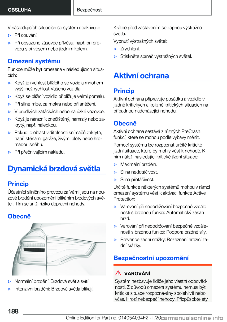 BMW X3 2020  Návod na použití (in Czech) �V��n�