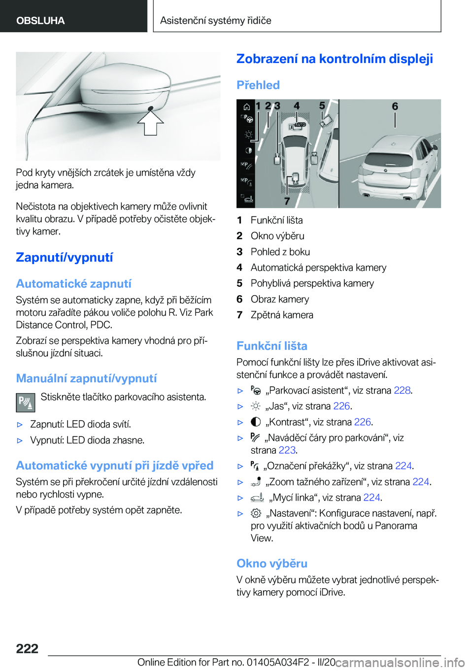 BMW X3 2020  Návod na použití (in Czech) �P�o�d��k�r�y�t�y��v�n�