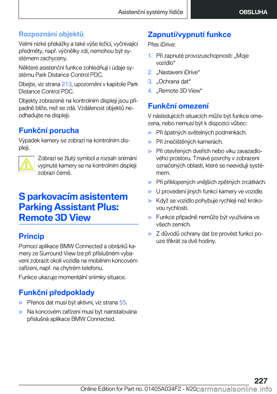 BMW X3 2020  Návod na použití (in Czech) �R�o�z�p�o�z�n�