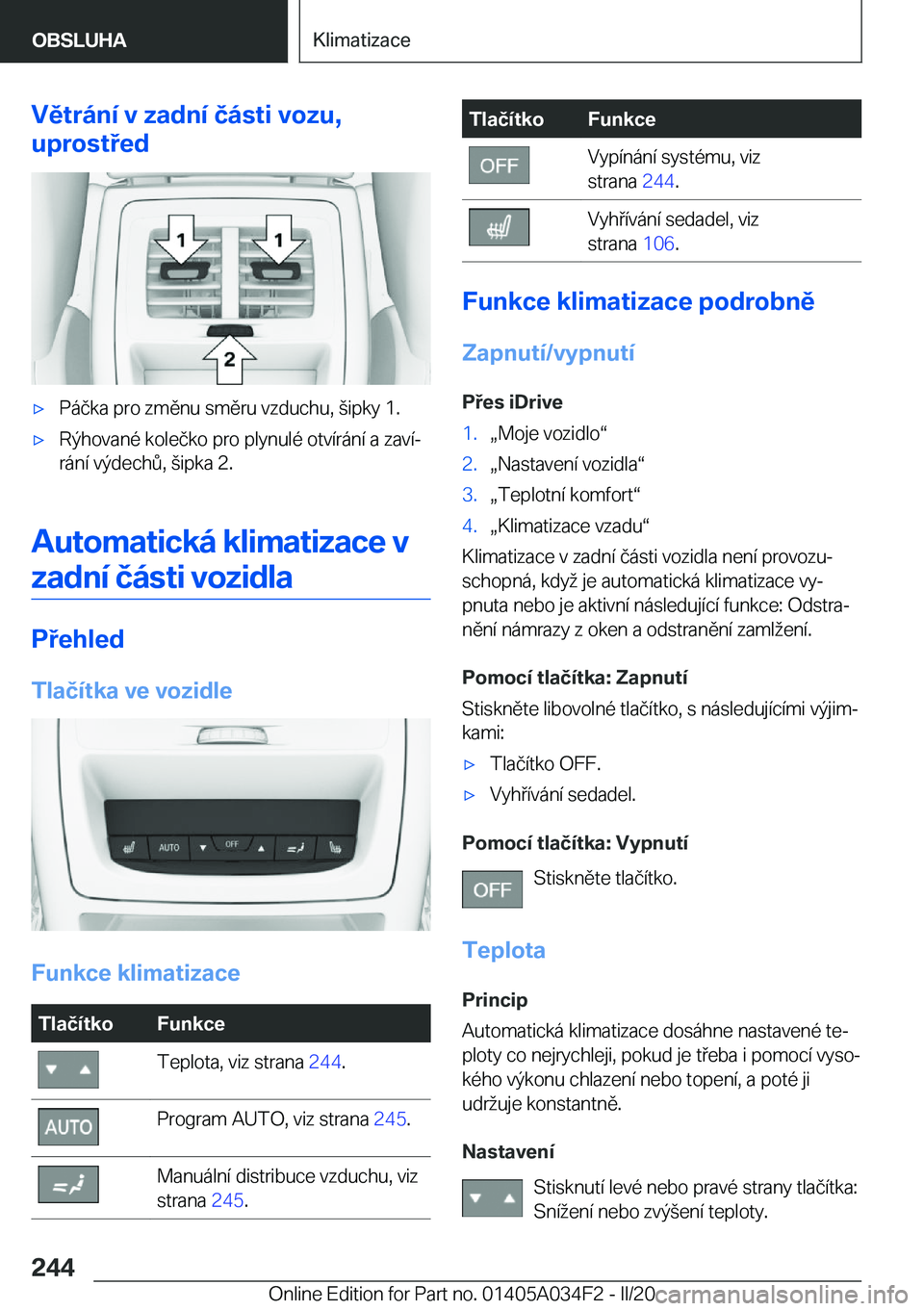 BMW X3 2020  Návod na použití (in Czech) �V�ě�t�r�