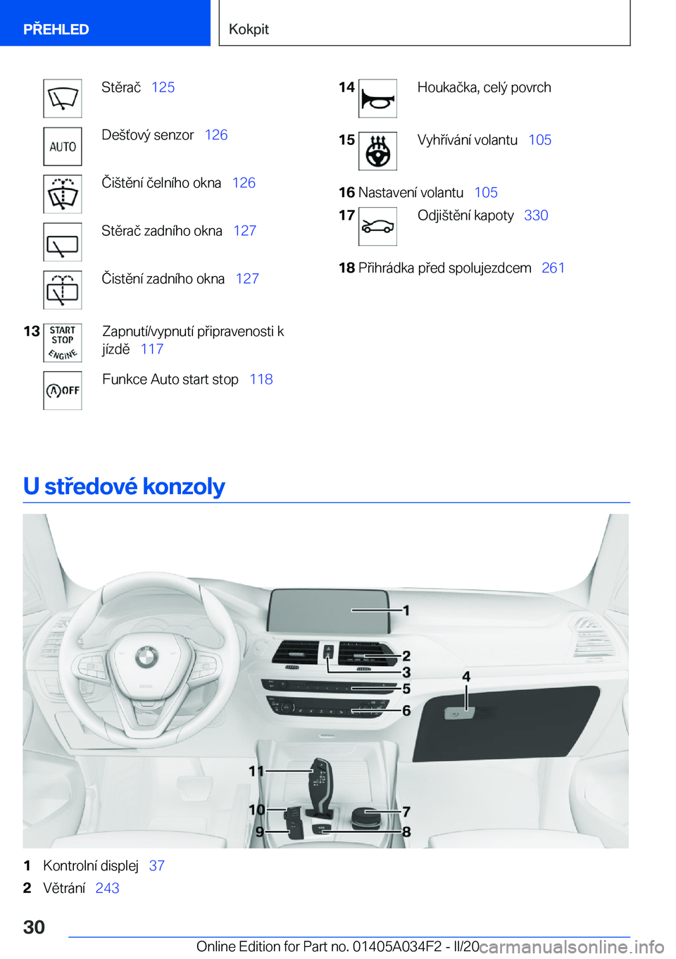 BMW X3 2020  Návod na použití (in Czech) �S�t�