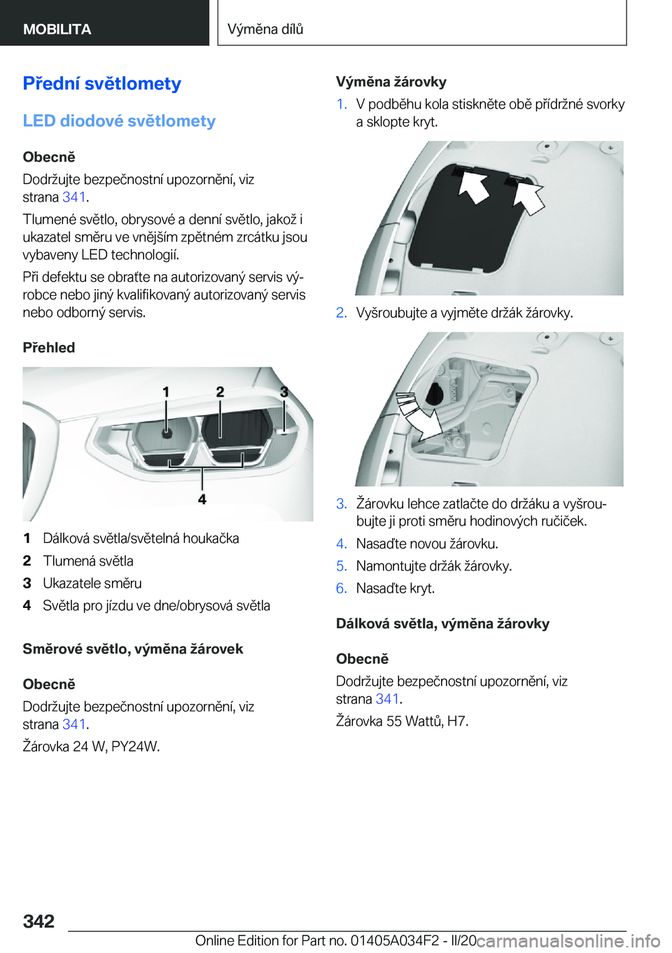 BMW X3 2020  Návod na použití (in Czech) �P�e�d�n�