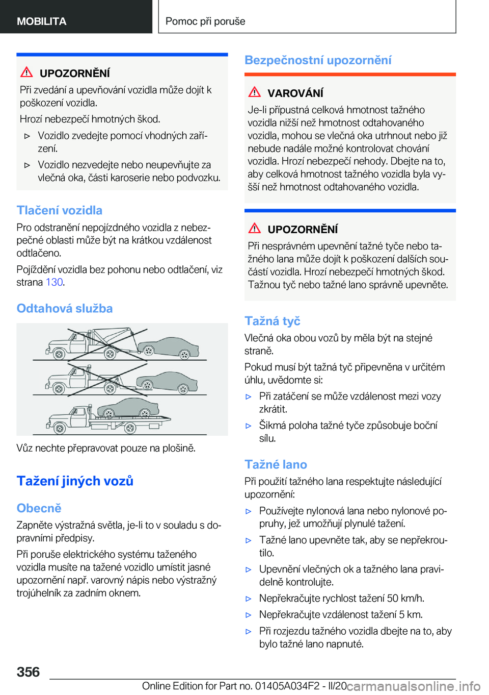 BMW X3 2020  Návod na použití (in Czech) �U�P�O�Z�O�R�N�Ě�N�