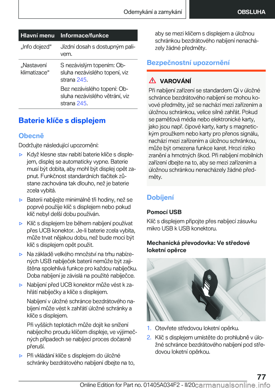 BMW X3 2020  Návod na použití (in Czech) �H�l�a�v�n�
