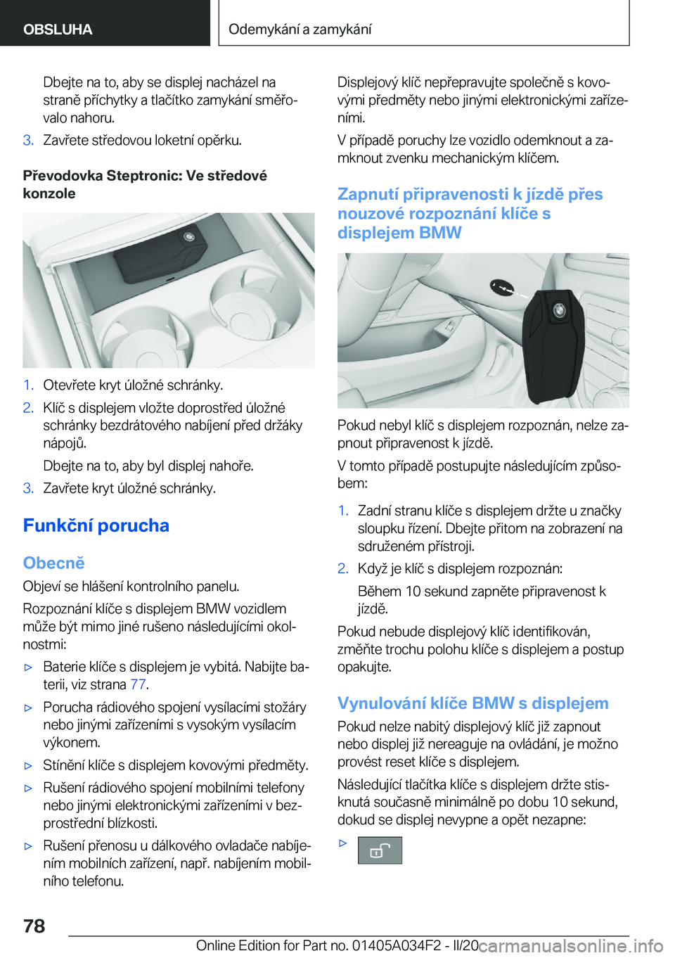 BMW X3 2020  Návod na použití (in Czech) �D�b�e�j�t�e��n�a��t�o�,��a�b�y��s�e��d�i�s�p�l�e�j��n�a�c�h�