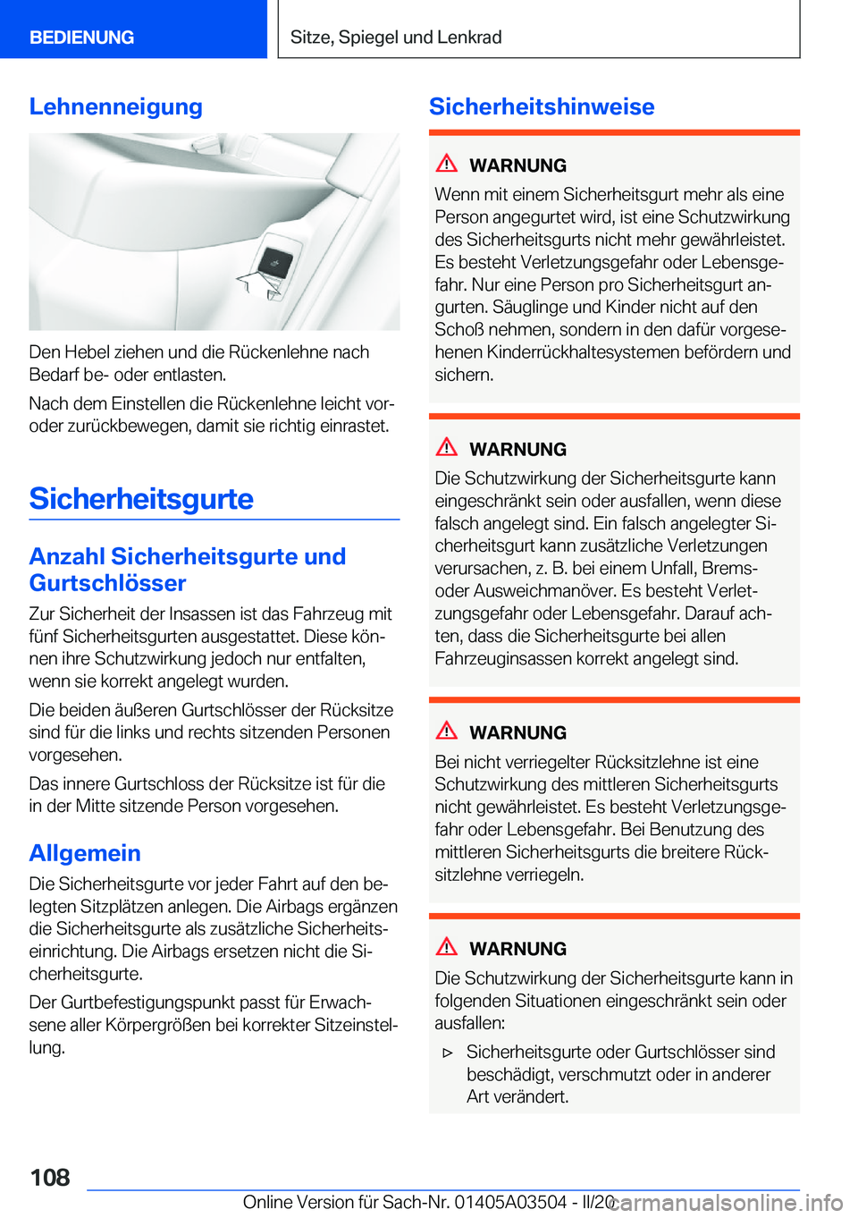 BMW X3 2020  Betriebsanleitungen (in German) �L�e�h�n�e�n�n�e�i�g�u�n�g
�D�e�n��H�e�b�e�l��z�i�e�h�e�n��u�n�d��d�i�e��R�