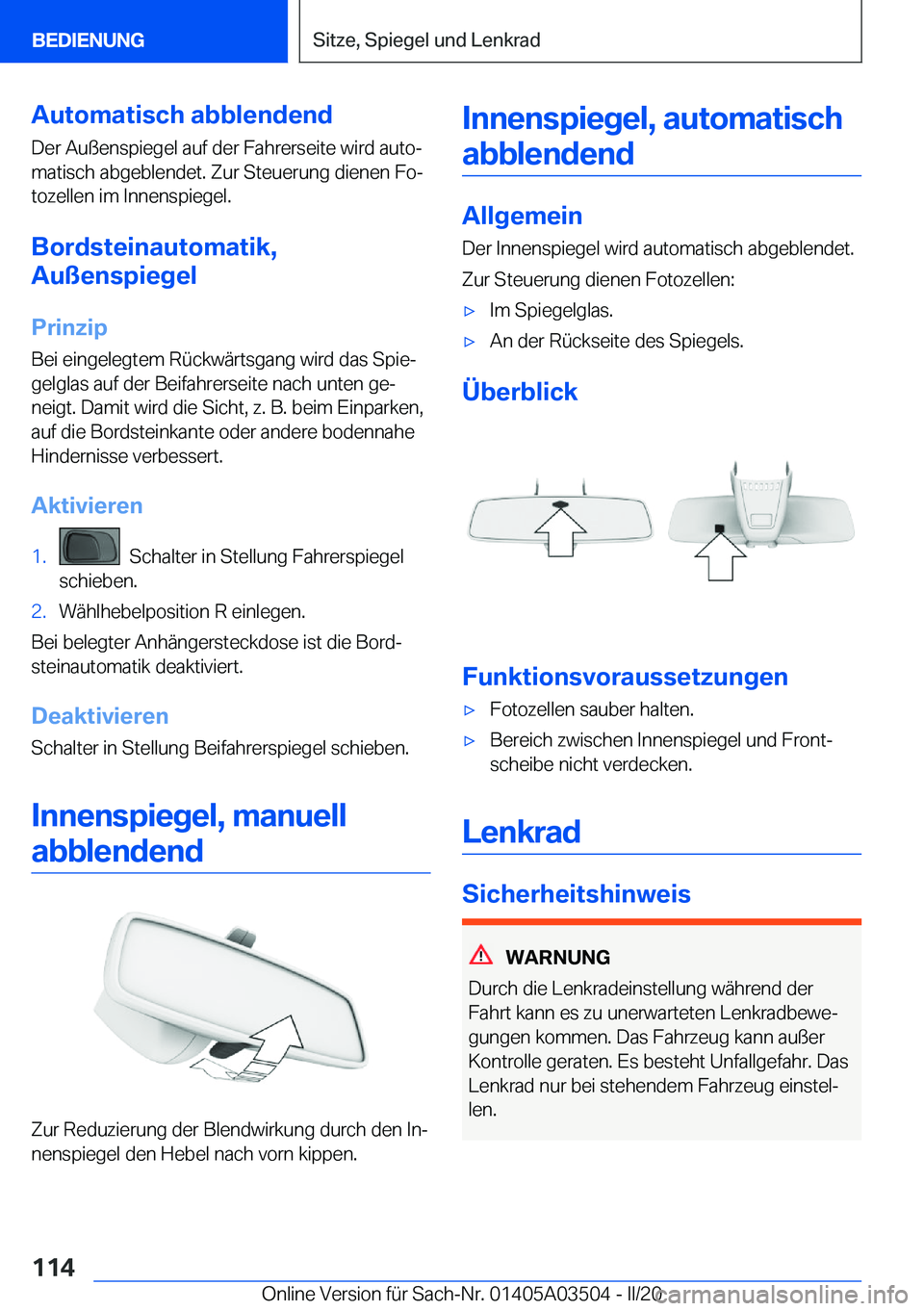 BMW X3 2020  Betriebsanleitungen (in German) �A�u�t�o�m�a�t�i�s�c�h��a�b�b�l�e�n�d�e�n�d�D�e�r��A�u�