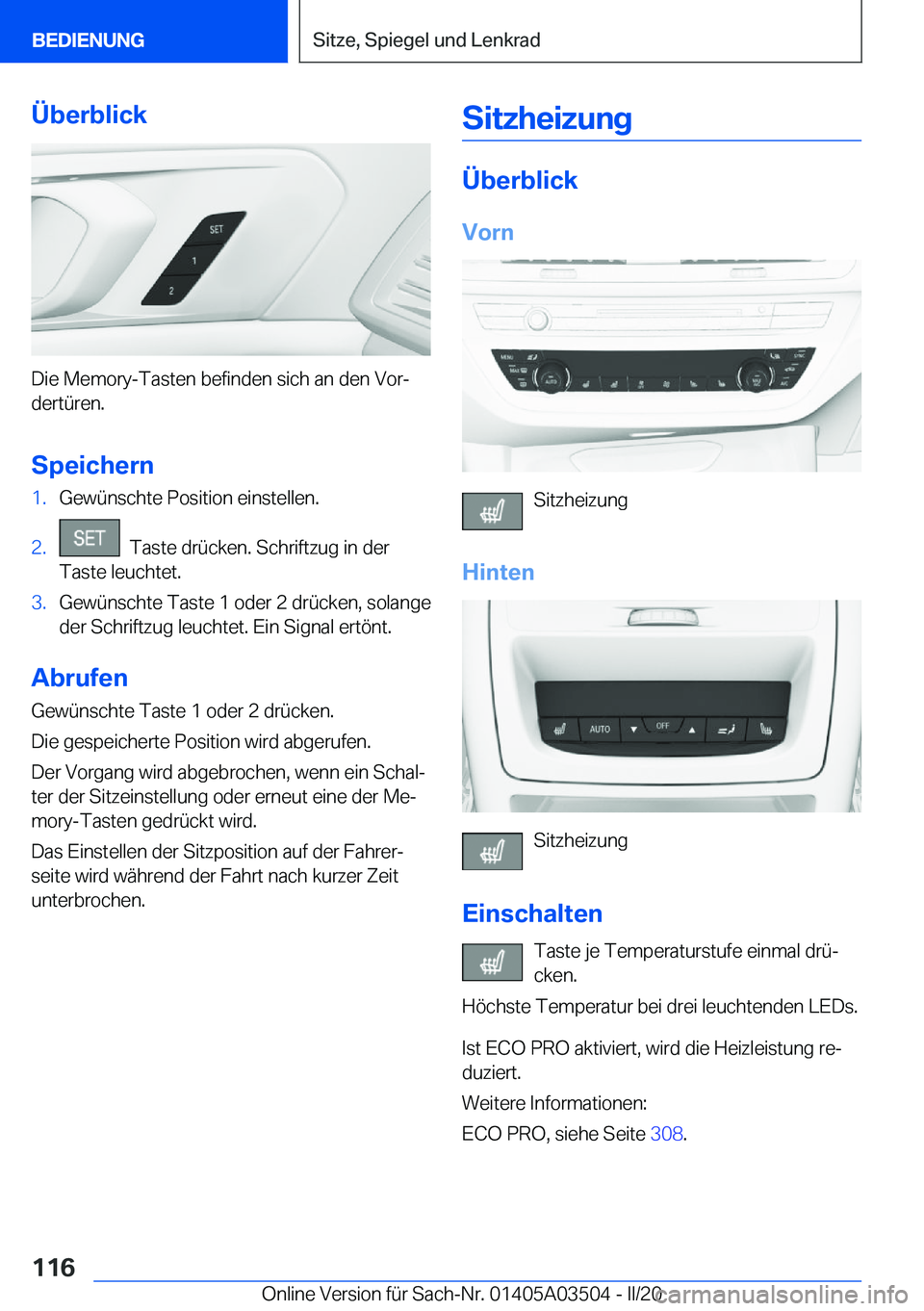 BMW X3 2020  Betriebsanleitungen (in German) �