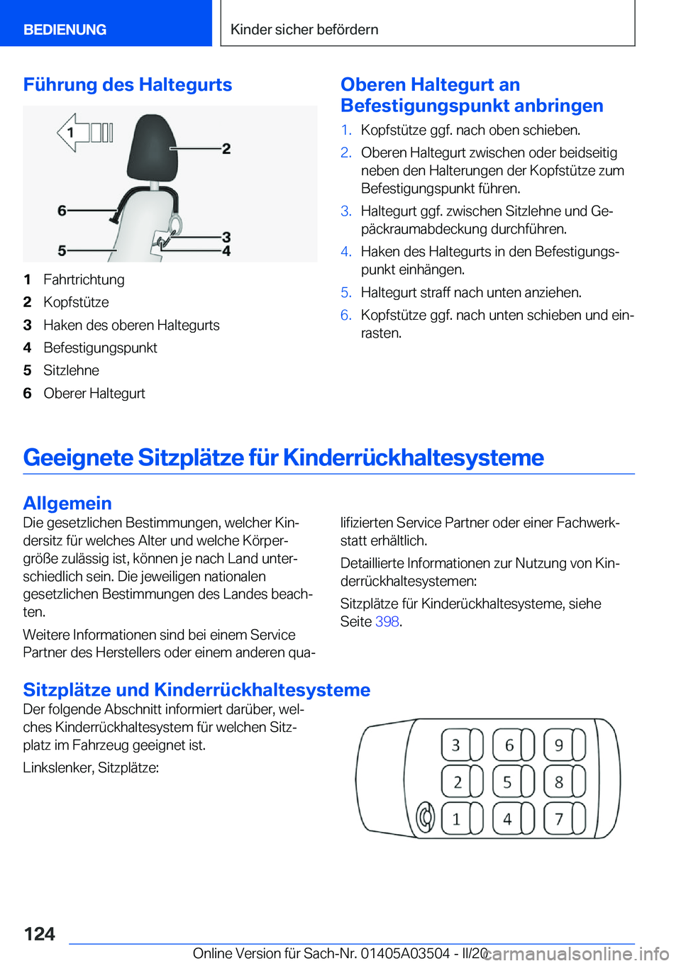 BMW X3 2020  Betriebsanleitungen (in German) �F�
