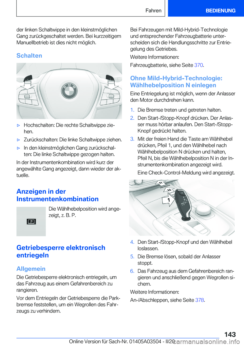 BMW X3 2020  Betriebsanleitungen (in German) �d�e�r��l�i�n�k�e�n��S�c�h�a�l�t�w�i�p�p�e��i�n��d�e�n��k�l�e�i�n�s�t�m�