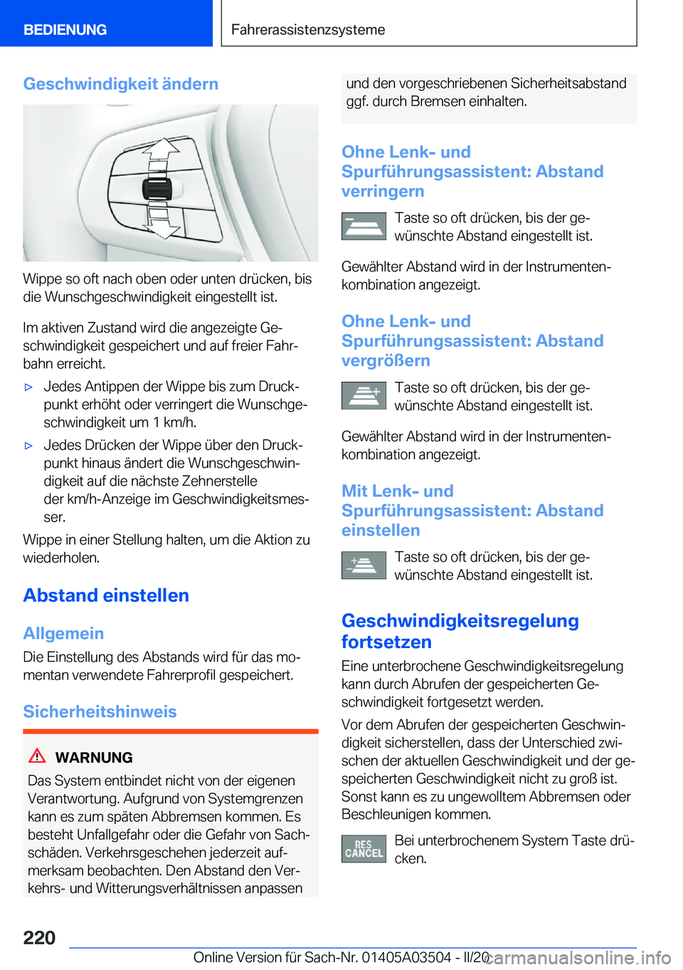 BMW X3 2020  Betriebsanleitungen (in German) �G�e�s�c�h�w�i�n�d�i�g�k�e�i�t��
