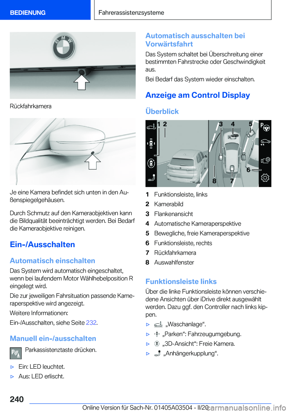 BMW X3 2020  Betriebsanleitungen (in German) �R�