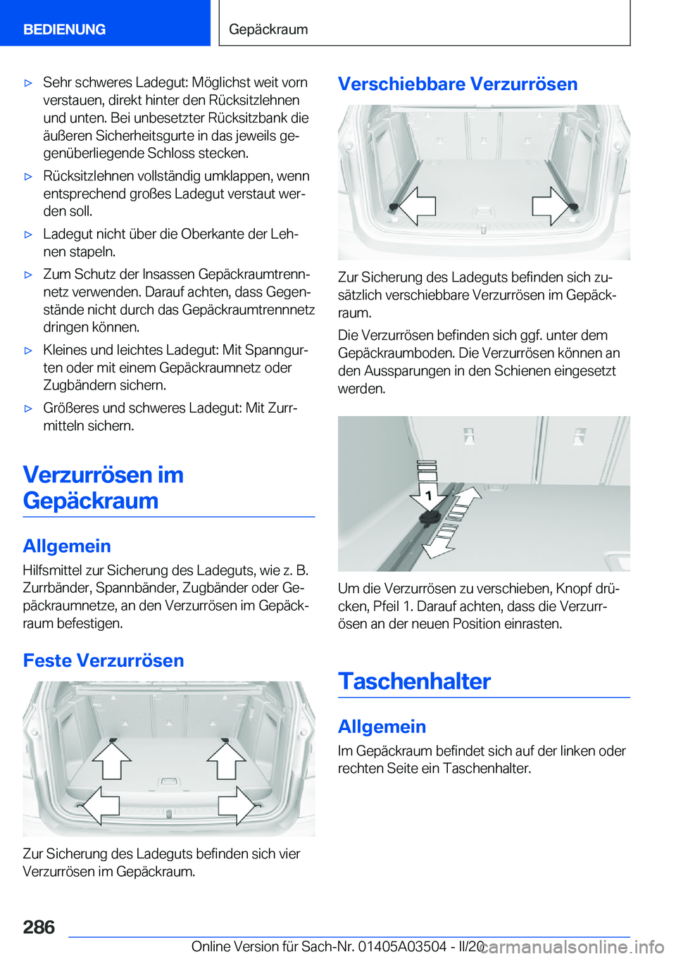 BMW X3 2020  Betriebsanleitungen (in German) x�S�e�h�r��s�c�h�w�e�r�e�s��L�a�d�e�g�u�t�:��M�