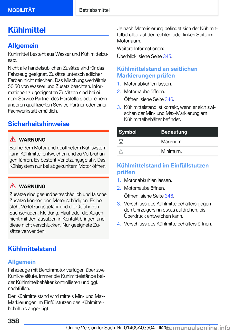 BMW X3 2020  Betriebsanleitungen (in German) �K�