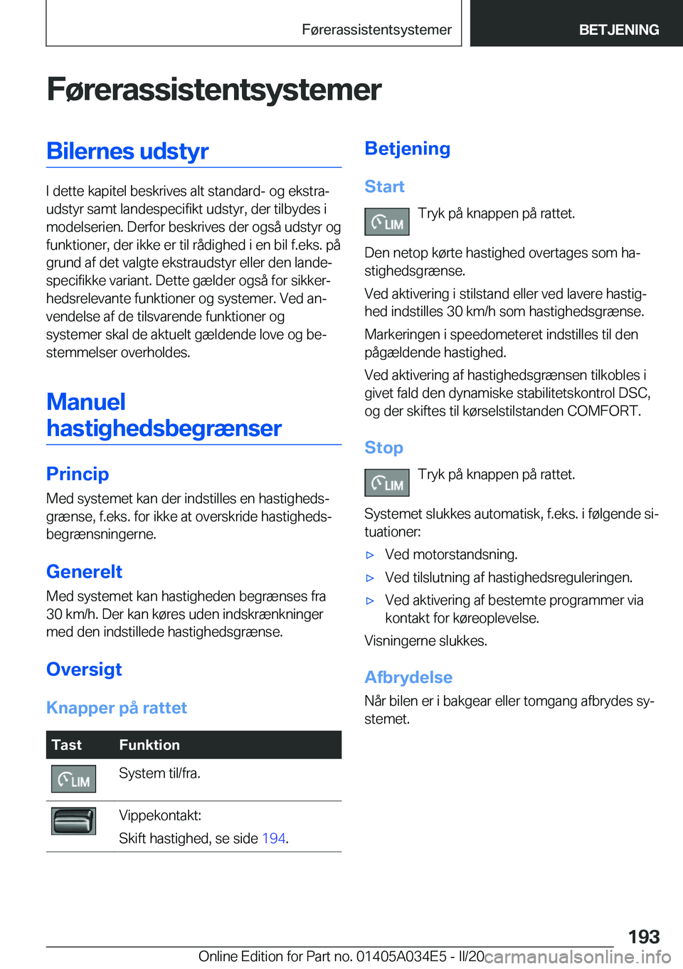 BMW X3 2020  InstruktionsbØger (in Danish) �F�
