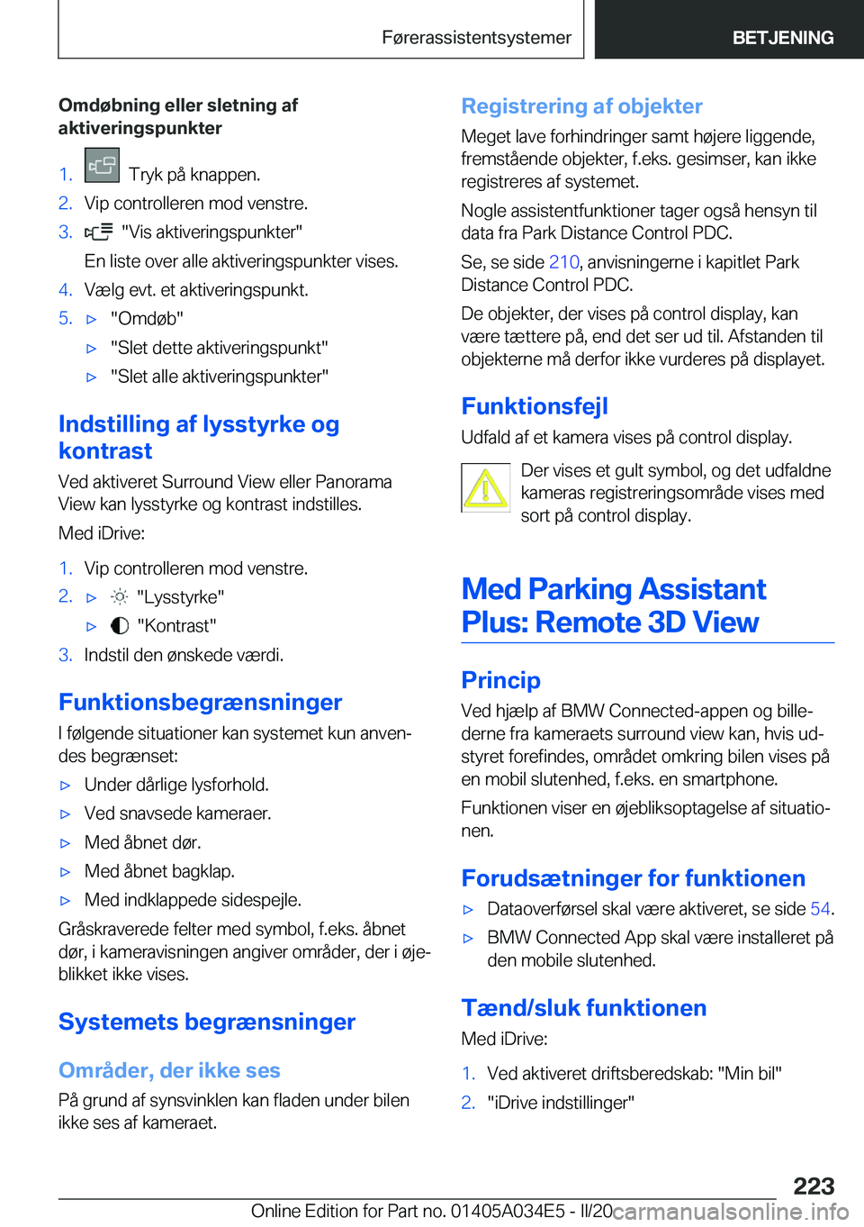 BMW X3 2020  InstruktionsbØger (in Danish) �O�m�d�