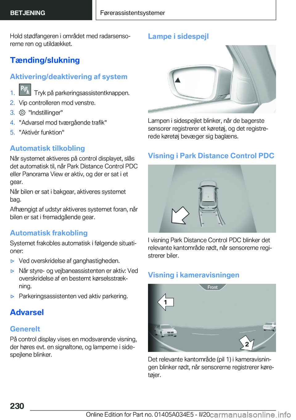 BMW X3 2020  InstruktionsbØger (in Danish) �H�o�l�d��s�t�