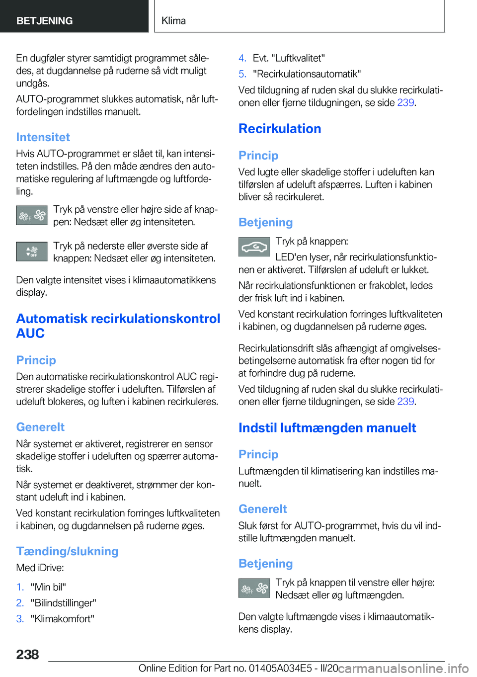 BMW X3 2020  InstruktionsbØger (in Danish) �E�n��d�u�g�f�