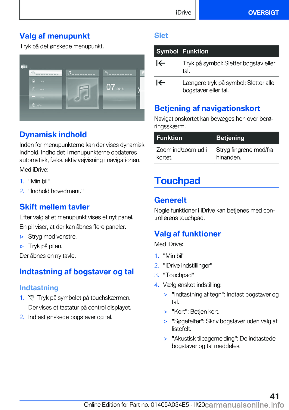 BMW X3 2020  InstruktionsbØger (in Danish) �V�a�l�g��a�f��m�e�n�u�p�u�n�k�t�T�r�y�k��p�å��d�e�t��