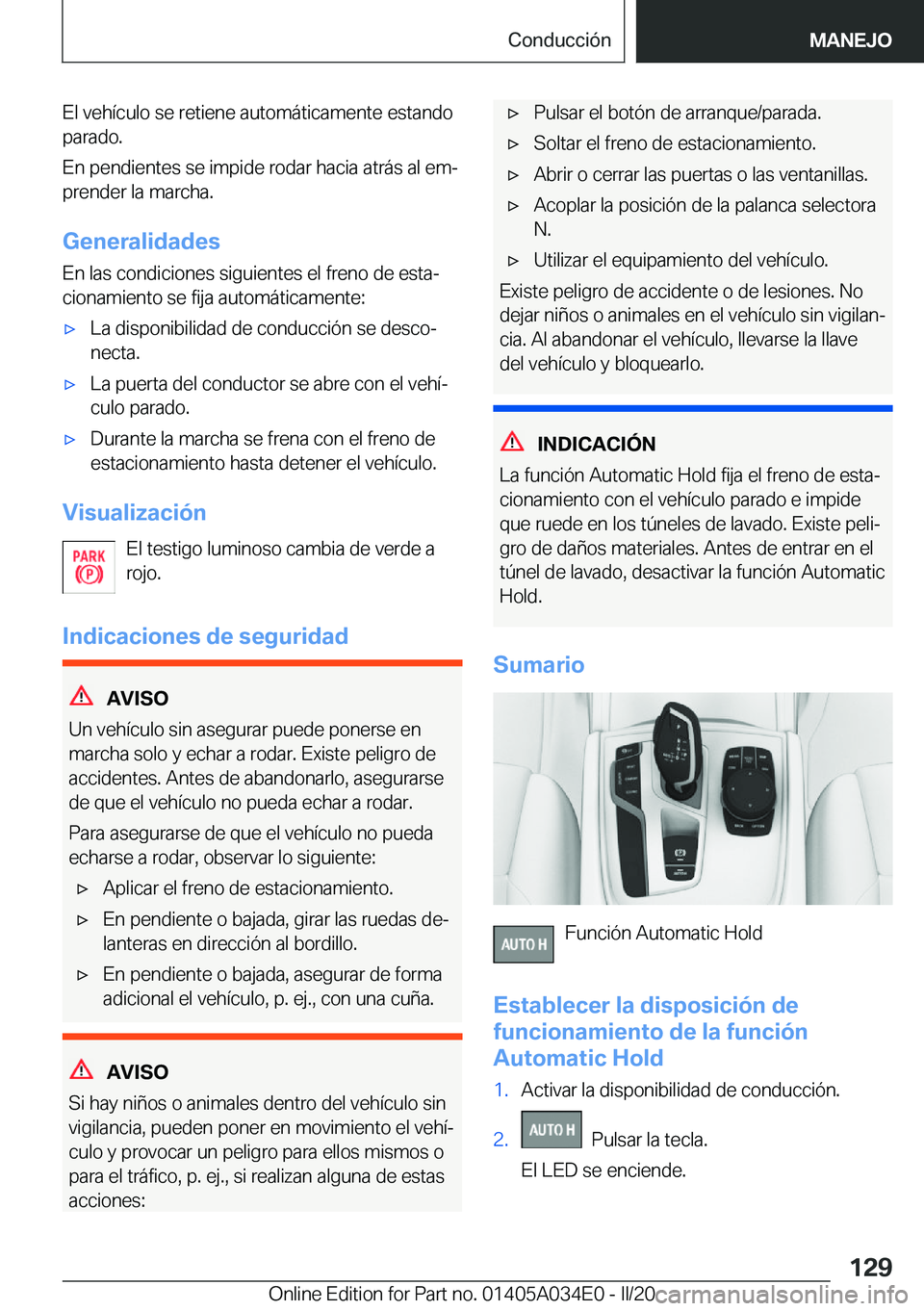 BMW X3 2020  Manuales de Empleo (in Spanish) �E�l��v�e�h�