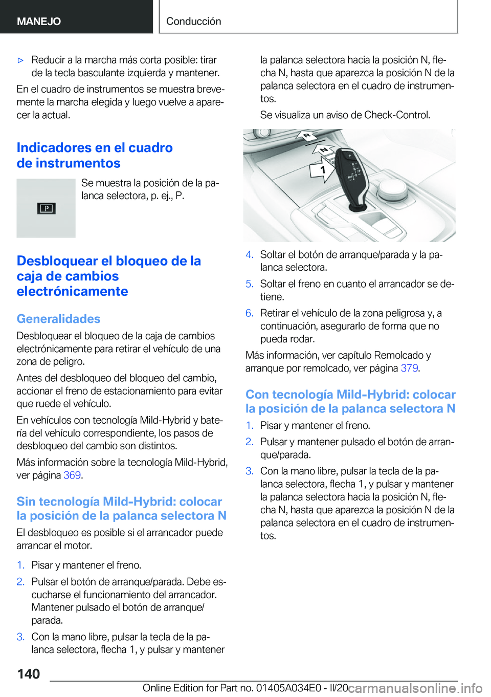 BMW X3 2020  Manuales de Empleo (in Spanish) x�R�e�d�u�c�i�r��a��l�a��m�a�r�c�h�a��m�