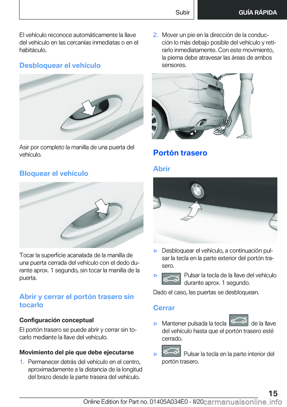 BMW X3 2020  Manuales de Empleo (in Spanish) �E�l��v�e�h�