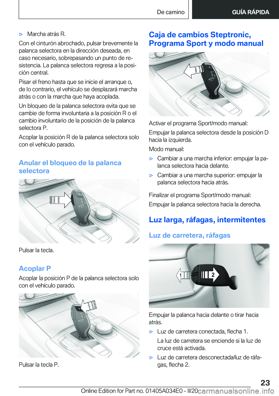 BMW X3 2020  Manuales de Empleo (in Spanish) x�M�a�r�c�h�a��a�t�r�