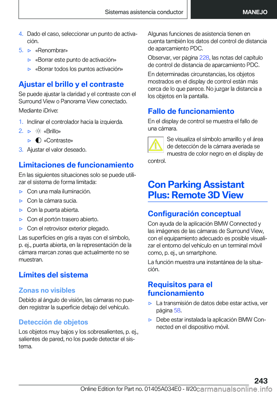 BMW X3 2020  Manuales de Empleo (in Spanish) �4�.�D�a�d�o��e�l��c�a�s�o�,��s�e�l�e�c�c�i�o�n�a�r��u�n��p�u�n�t�o��d�e��a�c�t�i�v�aª
�c�i�