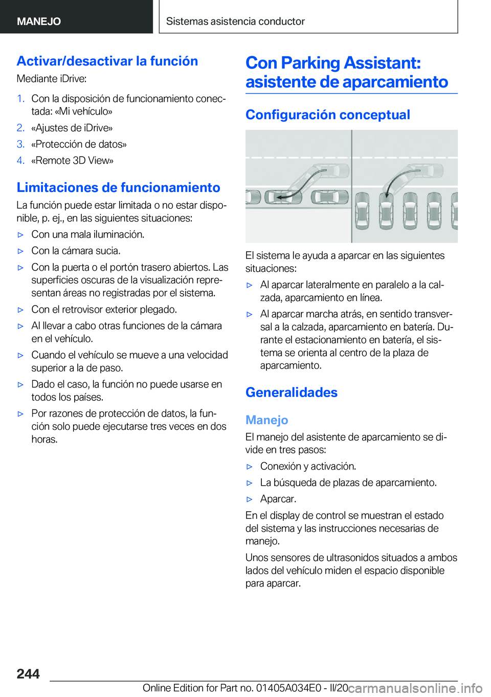 BMW X3 2020  Manuales de Empleo (in Spanish) �A�c�t�i�v�a�r�/�d�e�s�a�c�t�i�v�a�r��l�a��f�u�n�c�i�