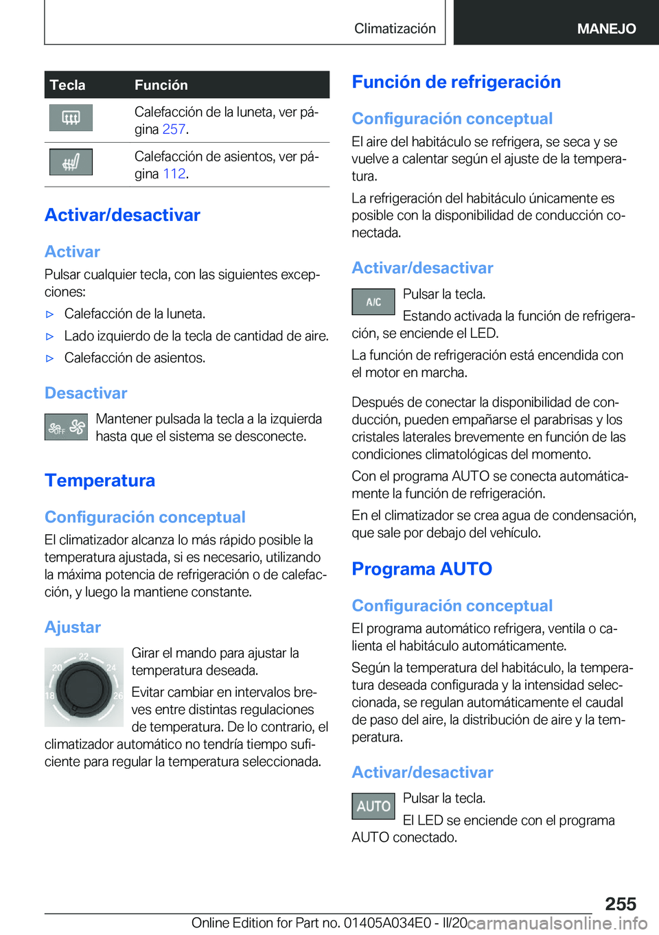 BMW X3 2020  Manuales de Empleo (in Spanish) �T�e�c�l�a�F�u�n�c�i�