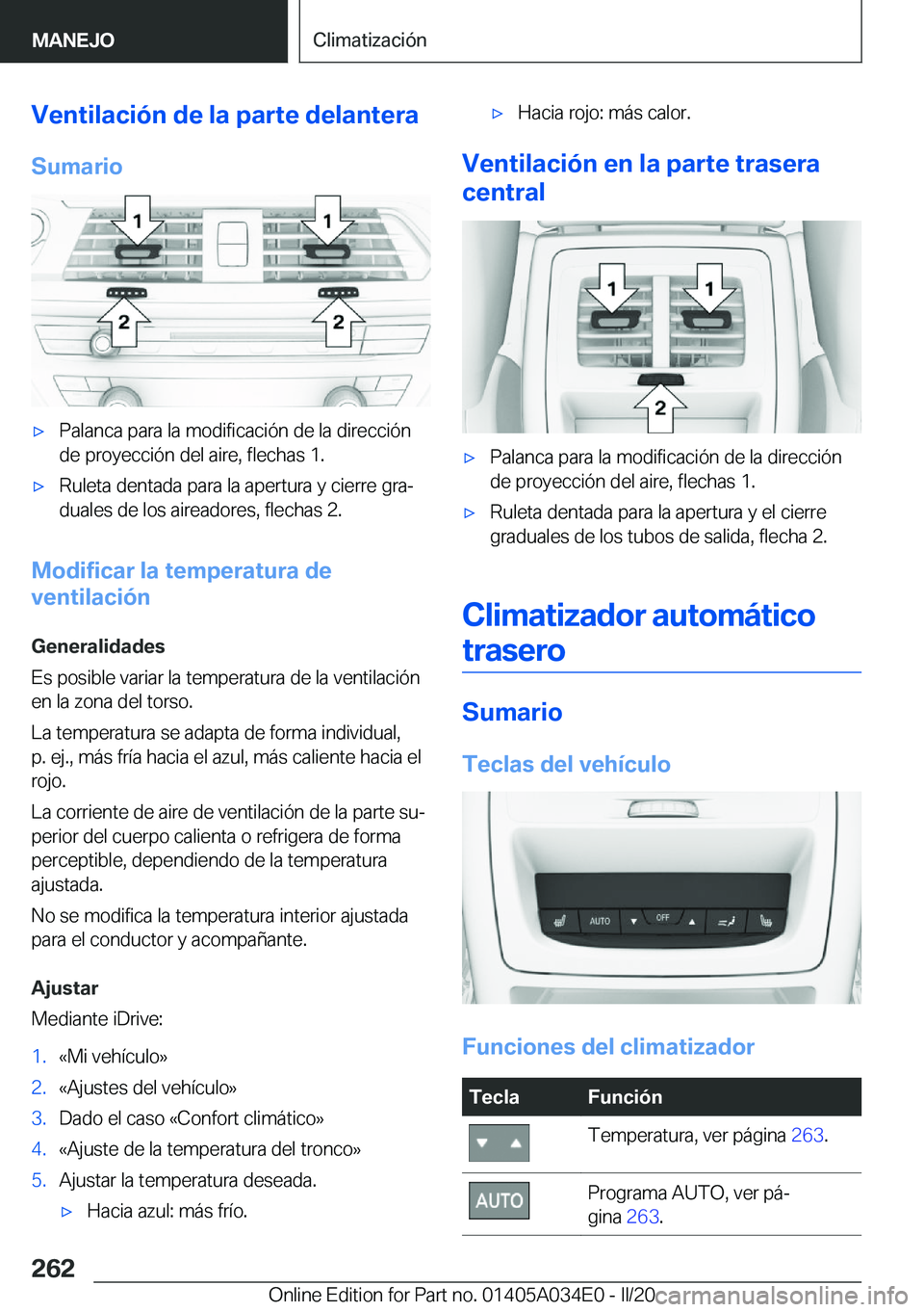 BMW X3 2020  Manuales de Empleo (in Spanish) �V�e�n�t�i�l�a�c�i�